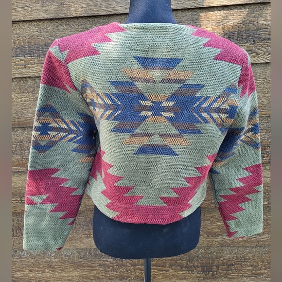 Vintage 80's Starfire Southwestern Crop Blazer Jacket - Picture 6 of 9